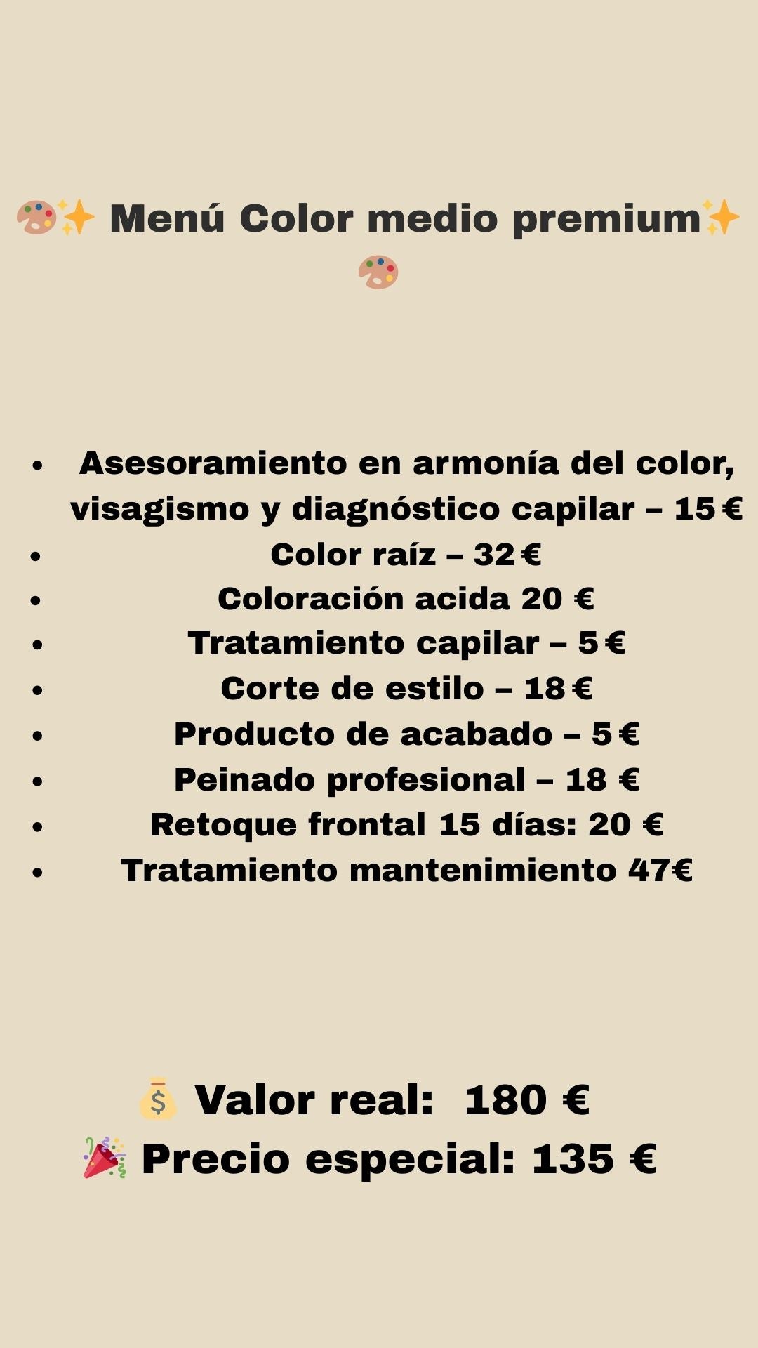 menu color medio premium