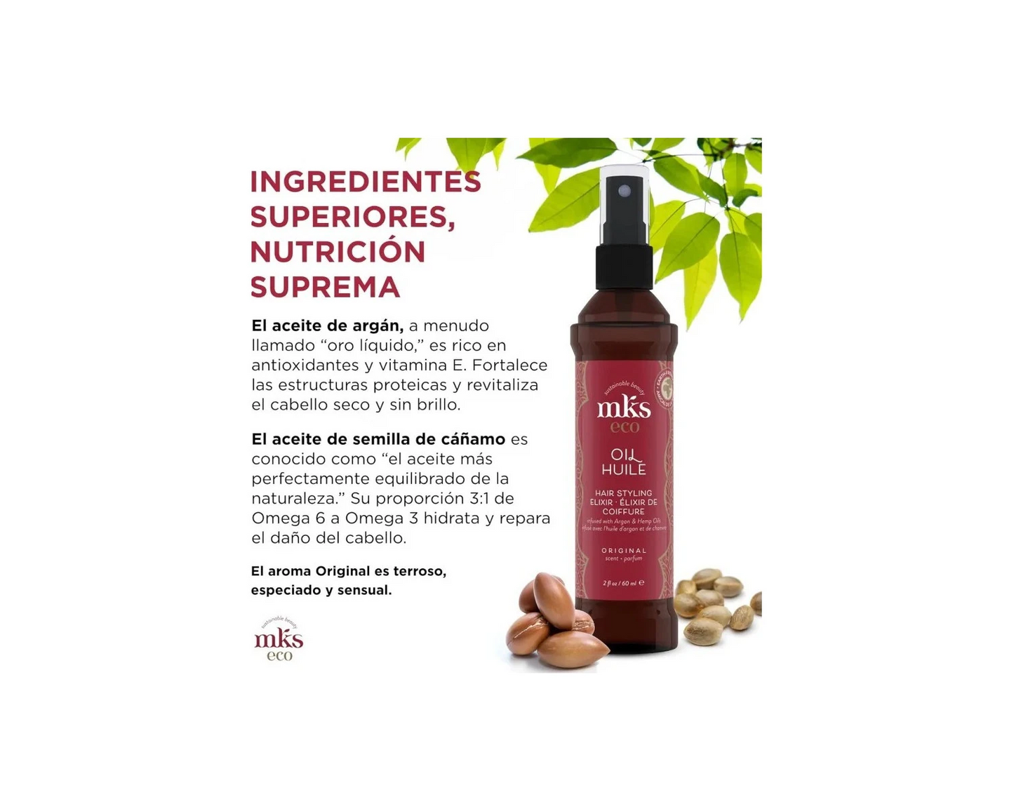 Mks Eco Oil Elixir Original aceite cabello nutritivo y brillo 60ml