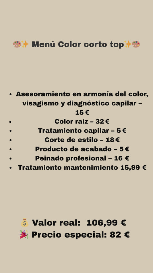 Menu color corto top